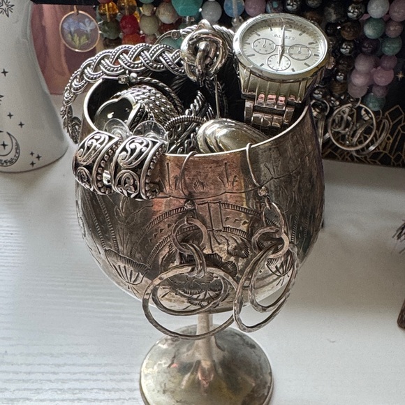Silver Mystery Jewelry Goblet! - Picture 1 of 3
